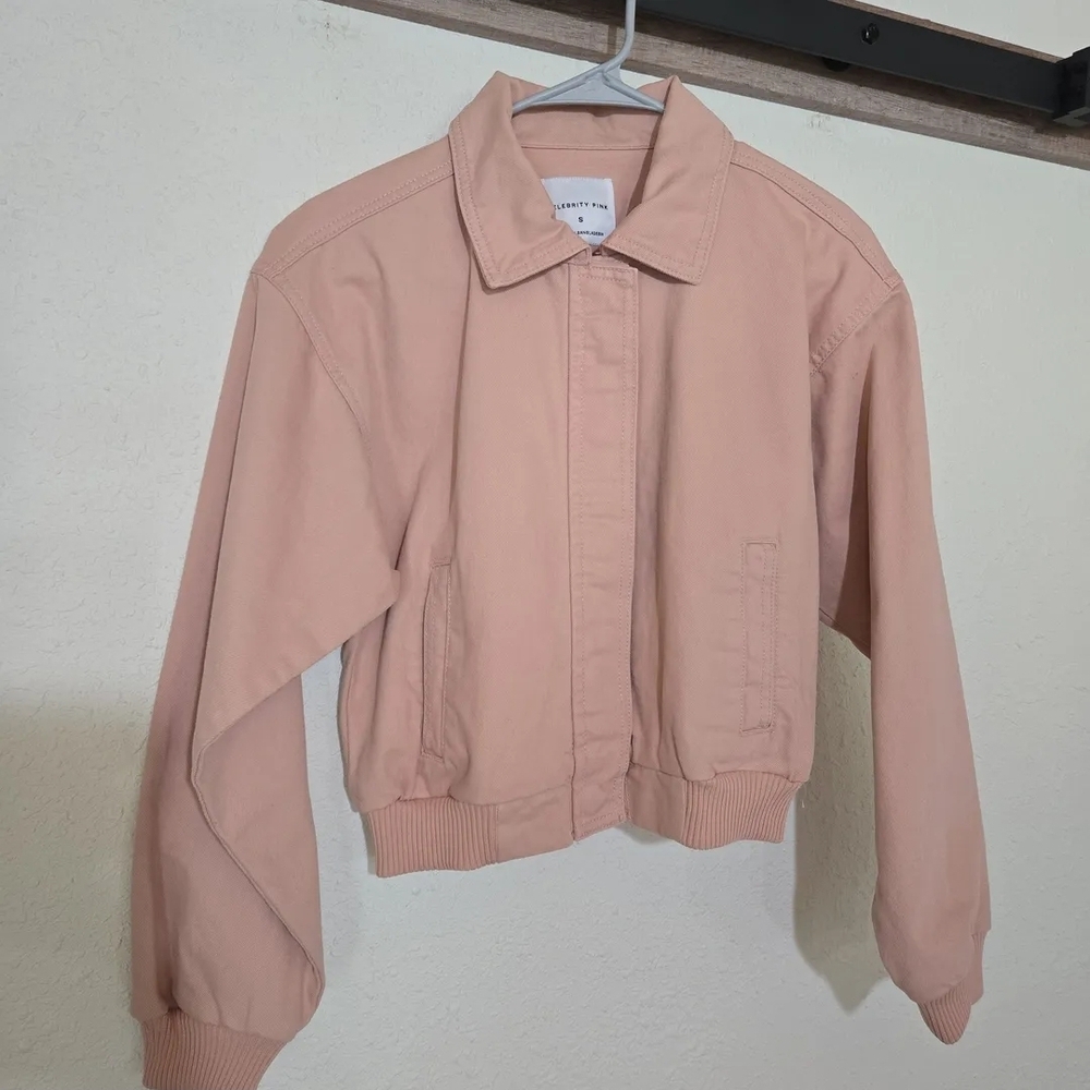 NWOT Celwbrity Pink Blush Bomber Jacket for Women Size Small